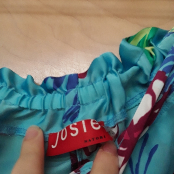 Natori Blue Pink Floral Silky Pajamas Pants M - Picture 3 of 14